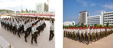 2011年建設中的校園，新生軍訓-2014級新生軍訓